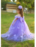 Lavender 3D Flowers Tulle Corset Back Flower Girl Dress Lavender 3D Flowers Tulle Corset Back Flower Girl Dress